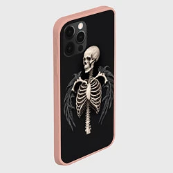 Чехол для iPhone 12 Pro Max Необычный скелет с крыльями, цвет: 3D-светло-розовый — фото 2