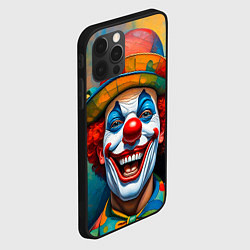 Чехол для iPhone 12 Pro Max Нейросеть - Хэллоуин безумный клоун, цвет: 3D-черный — фото 2