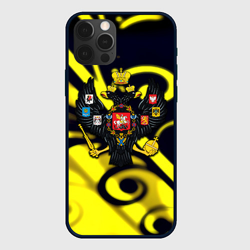Чехол iPhone 12 Pro Max Россия герб империи / 3D-Черный – фото 1