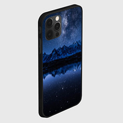 Чехол для iPhone 12 Pro Max Галактическая зимняя ночь в горах, цвет: 3D-черный — фото 2