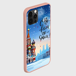 Чехол для iPhone 12 Pro Max С новым годом Москва, цвет: 3D-светло-розовый — фото 2