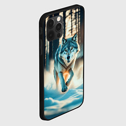 Чехол для iPhone 12 Pro Max Волк в темном лесу, цвет: 3D-черный — фото 2