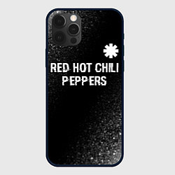 Чехол для iPhone 12 Pro Max Red Hot Chili Peppers glitch на темном фоне посере, цвет: 3D-черный