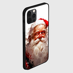 Чехол для iPhone 12 Pro Max Добрый Санта - мазки краски, цвет: 3D-черный — фото 2