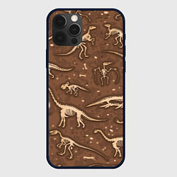 Чехол для iPhone 12 Pro Max Dinosaurs bones, цвет: 3D-черный