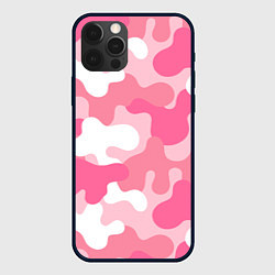 Чехол для iPhone 12 Pro Max Камуфляж розовый, цвет: 3D-черный