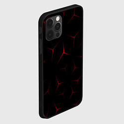 Чехол для iPhone 12 Pro Max Красный кибер узор, цвет: 3D-черный — фото 2