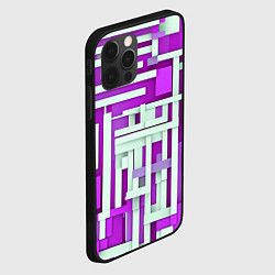 Чехол для iPhone 12 Pro Max Полосы на фиолетовом фоне, цвет: 3D-черный — фото 2