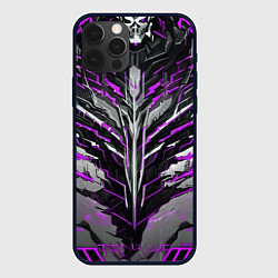 Чехол для iPhone 12 Pro Max Киберпанк доспех фиолетовый, цвет: 3D-черный