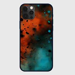 Чехол iPhone 12 Pro Max Акварельные брызги в оранжевом