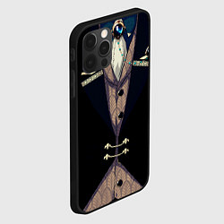 Чехол для iPhone 12 Pro Max Фрак тёмный с цепочками и брошью, цвет: 3D-черный — фото 2