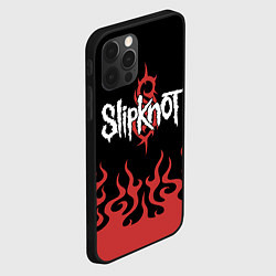 Чехол для iPhone 12 Pro Max Slipknot в огне, цвет: 3D-черный — фото 2