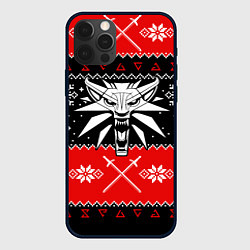 Чехол для iPhone 12 Pro Max The Witcher christmas sweater, цвет: 3D-черный