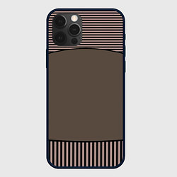Чехол для iPhone 12 Pro Max Коричневый полосатый узор, цвет: 3D-черный