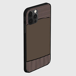 Чехол для iPhone 12 Pro Max Коричневый полосатый узор, цвет: 3D-черный — фото 2