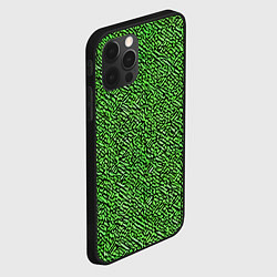 Чехол для iPhone 12 Pro Max Чёрные и зелёные мазки, цвет: 3D-черный — фото 2