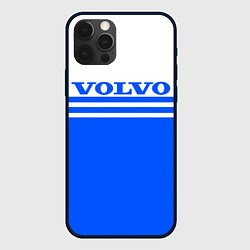Чехол для iPhone 12 Pro Max Вольво - две синии полосы, цвет: 3D-черный