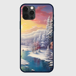 Чехол для iPhone 12 Pro Max Сказочное сияние нового года, цвет: 3D-черный