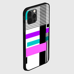 Чехол для iPhone 12 Pro Max Геометрический узор в стиле пэчворк, цвет: 3D-черный — фото 2