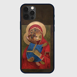 Чехол для iPhone 12 Pro Max Икона котоматери, цвет: 3D-черный