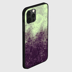 Чехол для iPhone 12 Pro Max Абстракция - фиолетовые пятна на зеленом фоне, цвет: 3D-черный — фото 2