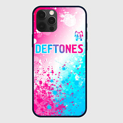 Чехол для iPhone 12 Pro Max Deftones neon gradient style посередине, цвет: 3D-черный