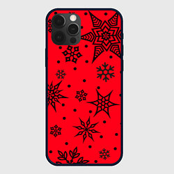 Чехол для iPhone 12 Pro Max Праздничный снег, цвет: 3D-черный