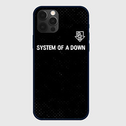 Чехол для iPhone 12 Pro Max System of a Down glitch на темном фоне посередине, цвет: 3D-черный