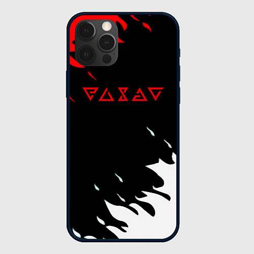 Чехол iPhone 12 Pro Max The Witcher fire logo / 3D-Черный – фото 1