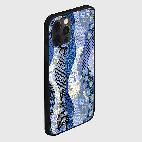Чехол iPhone 12 Pro Max Лоскутные волны / 3D-Черный – фото 2