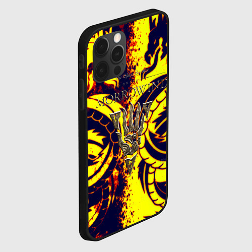 Чехол iPhone 12 Pro Max The elder scrolls dragon / 3D-Черный – фото 2