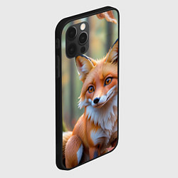 Чехол для iPhone 12 Pro Max Портрет лисы в осеннем лесу, цвет: 3D-черный — фото 2