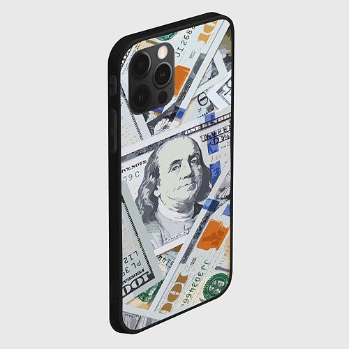 Чехол iPhone 12 Pro Max Сто зеленых / 3D-Черный – фото 2