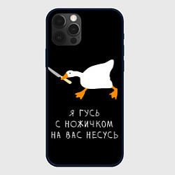 Чехол для iPhone 12 Pro Max Гусь несется на вас, цвет: 3D-черный