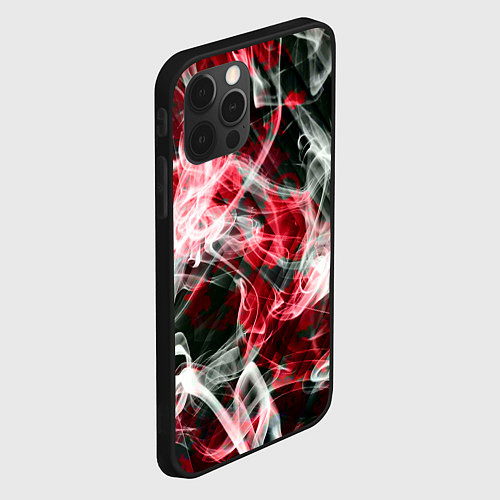 Чехол iPhone 12 Pro Max Серые узоры дым / 3D-Черный – фото 2