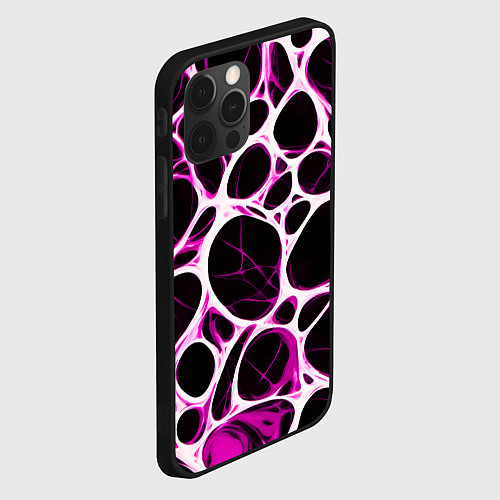 Чехол iPhone 12 Pro Max Розовая морская волна / 3D-Черный – фото 2