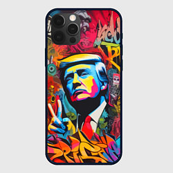 Чехол для iPhone 12 Pro Max Дональд Трамп - граффити - нейросеть, цвет: 3D-черный
