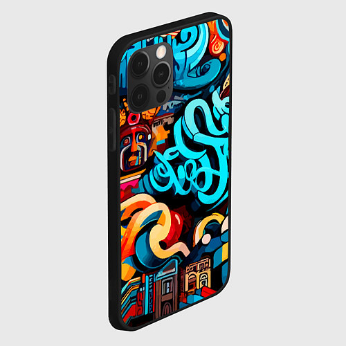 Чехол iPhone 12 Pro Max Abstract graffiti - ai art / 3D-Черный – фото 2