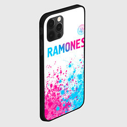 Чехол для iPhone 12 Pro Max Ramones neon gradient style посередине, цвет: 3D-черный — фото 2