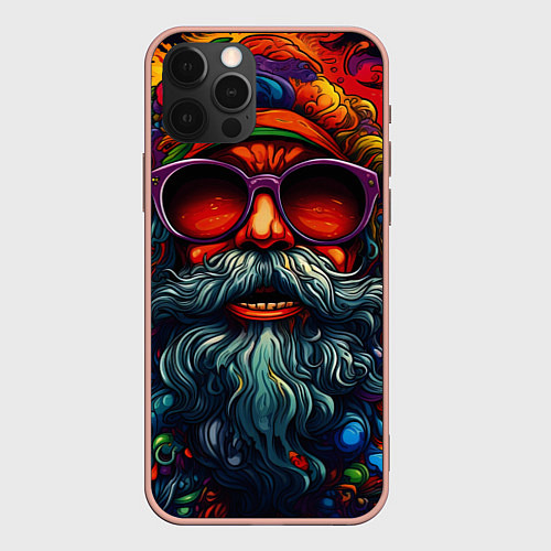 Чехол iPhone 12 Pro Max Хайповый дед Мороз / 3D-Светло-розовый – фото 1
