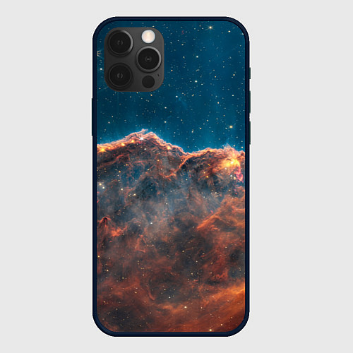 Чехол iPhone 12 Pro Max Туманность Киля наблюдаемая телескопом Уэбба / 3D-Черный – фото 1