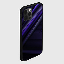 Чехол для iPhone 12 Pro Max Черный фиолетовый фон с абстракцией, цвет: 3D-черный — фото 2