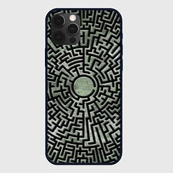 Чехол для iPhone 12 Pro Max Лабиринт круг, цвет: 3D-черный