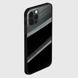 Чехол для iPhone 12 Pro Max Black grey abstract, цвет: 3D-черный — фото 2