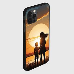 Чехол для iPhone 12 Pro Max Мать и дитя на закате, цвет: 3D-черный — фото 2