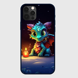 Чехол для iPhone 12 Pro Max Новогодний волшебный дракон, цвет: 3D-черный