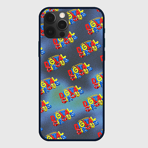 Чехол iPhone 12 Pro Max The amazing digital circus pattern / 3D-Черный – фото 1