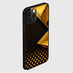 Чехол для iPhone 12 Pro Max Золотистая текстура абстракт, цвет: 3D-черный — фото 2