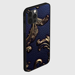 Чехол для iPhone 12 Pro Max Классические позолоченные объемные узоры, цвет: 3D-черный — фото 2