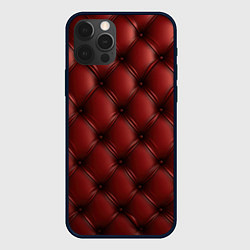 Чехол для iPhone 12 Pro Max Бордовая кожаная текстура, цвет: 3D-черный